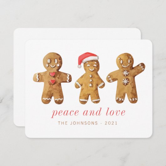 Moderner Niedlicher Lebkuchenmann Feiertagskarte (Vorne/Hinten)