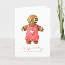 Moderner Niedlicher Lebkuchenmann Feiertagskarte