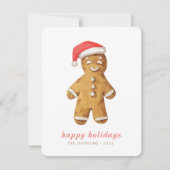 Moderner Niedlicher Lebkuchenmann Feiertagskarte (Vorderseite)
