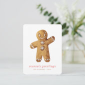 Moderner Niedlicher Lebkuchenmann Feiertagskarte (Stehend Vorderseite)