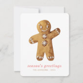 Moderner Niedlicher Lebkuchenmann Feiertagskarte (Vorderseite)