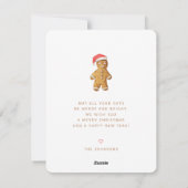 Moderner Niedlicher Lebkuchenmann Feiertagskarte (Rückseite)