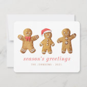 Moderner Niedlicher Lebkuchenmann Feiertagskarte (Vorderseite)