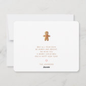 Moderner Niedlicher Lebkuchenmann Feiertagskarte (Rückseite)