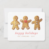 Moderner Niedlicher Lebkuchenmann Feiertagskarte (Vorderseite)