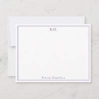 Moderner Niedlicher Lila Violet Monogramm Name Min