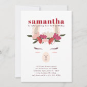 Moderner Niedlicher Llama Geburtstag Einladung (Vorderseite)