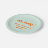 Moderner Niedlicher Mint Orange Baby Dusche Indivi Pappteller (Schrägansicht)
