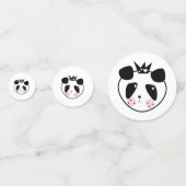 Moderner Niedlicher Panda-Bär Schwarz-weiß Geburts Konfetti (Vorderseiten)
