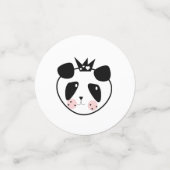 Moderner Niedlicher Panda-Bär Schwarz-weiß Geburts Konfetti (Klein Vorderseite)