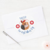 Moderner Niedlicher Papa Keepake Foto Erster Vater Runder Aufkleber (Umschlag)