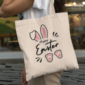 Moderner Niedlicher Pastelrosa Kaninchen - benutze Tragetasche