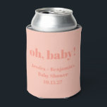 Moderner Niedlicher Peach Baby Dusche Individuelle Dosenkühler<br><div class="desc">Moderner Niedlicher Pfirsichpfirsichduschendusche Individuelle Name kühlt ab</div>