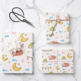 Moderner Niedlicher Ramadan Eid Mubarak Happy Eid Geschenkpapier Set