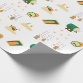 Moderner Niedlicher Ramadan Eid Mubarak White Geschenkpapier (Ecke)