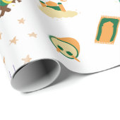 Moderner Niedlicher Ramadan Eid Mubarak White Geschenkpapier (Rolleneckpunkt)