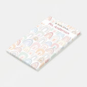 Moderner Niedlicher Regenbogenlehrer Post-it Klebezettel (angewinkelt)