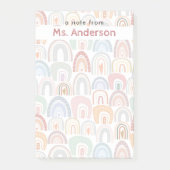 Moderner Niedlicher Regenbogenlehrer Post-it Klebezettel (Vorderseite)