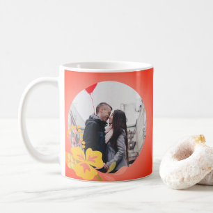Moderner Niedlicher Roter Foto Valentinstag Kaffeetasse