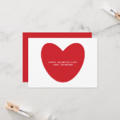 Moderner niedlicher Rotherzstext Valentinstag Karte (Vorderseite/Rückseite Beispiel)