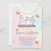 Moderner niedlicher Schmetterlingstheater 5. Gebur Einladung (Vorderseite)