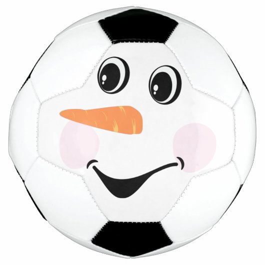 Moderner Niedlicher Schneemann gegenüber dem Winte Fußball (Vorderseite)