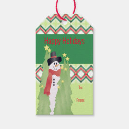 Moderner Niedlicher Schneemann Geschenkanhänger