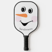 Moderner Niedlicher Schneemann im Winter Pickleball Schläger (Vorderseite)