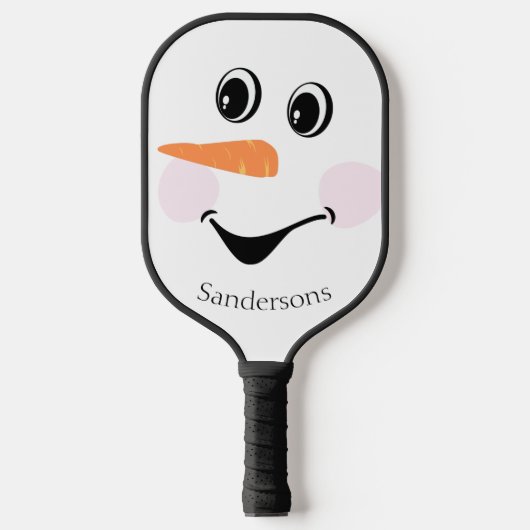 Moderner Niedlicher Schneemann im Winter Pickleball Schläger (Vorderseite)