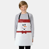 Moderner Niedlicher Schneemann konfrontiert Schürz Schürze (Getragen)