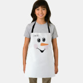 Moderner Niedlicher Schneemann Lächeln Gesicht Schürze (Insitu)