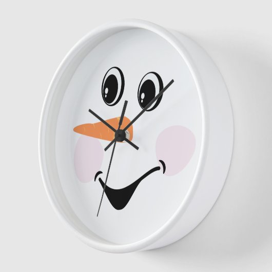 Moderner Niedlicher Schneemann Lächeln Gesicht Uhr (Winkel)