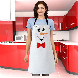 Moderner Niedlicher Schneemann mit Schürze Roter B