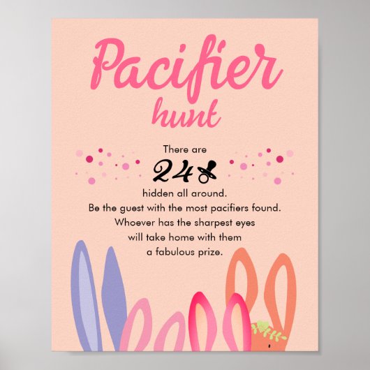 Moderner Niedlicher Schnuller Hübsche Pastel Bunny Poster (Vorne)