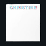 Moderner Niedlicher Sky Blue Bright Red Kids Lehre Notizblock<br><div class="desc">Moderne klassische Niedlich Light Sky Blue Bright Cherry Red Typographic Kids Teacher Notepad</div>