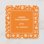 Moderner Niedlicher Typografie-Trick oder -Treaten Begleitkarte (Rückseite)