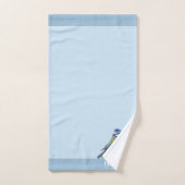 Moderner Niedlicher Vogel auf Light Blue Badhandtuch Set (Handtuch)