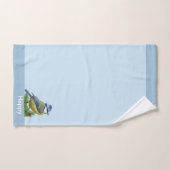 Moderner Niedlicher Vogel auf Light Blue Badhandtuch Set (Handtuch)
