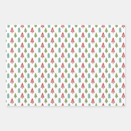 Moderner Niedlicher Weihnachtsbaum Geschenkpapier Set (Vorderseite 2)