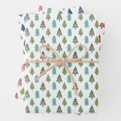 Moderner Niedlicher Weihnachtsbaum Geschenkpapier Set (Beispiel)