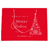 Moderner Niedlicher Weihnachtsbaum Große Geschenktüte (Vorderseite)