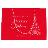 Moderner Niedlicher Weihnachtsbaum Große Geschenktüte (Rückseite)