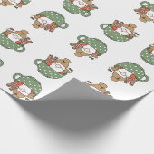 Moderner niedlicher Weihnachtsmann in einer Tasse  Geschenkpapier (Ecke)