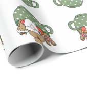 Moderner niedlicher Weihnachtsmann in einer Tasse  Geschenkpapier (Rolleneckpunkt)