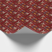 Moderner Niedlicher Weihnachtsmaroon Geschenkpapier (Ecke)