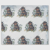 Moderner Niedlicher Welpenhund Geschenkpapier (Flach)