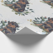 Moderner Niedlicher Welpenhund Geschenkpapier (Ecke)