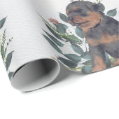 Moderner Niedlicher Welpenhund Geschenkpapier (Rolleneckpunkt)