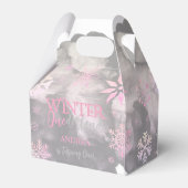 Moderner Niedlicher Winter ONEderland Pink Erster  Geschenkschachtel (Rückseite)