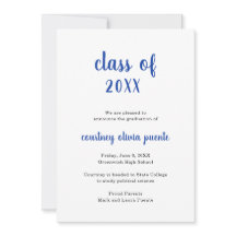 Moderner Non Foto Simple Blue Abschluss